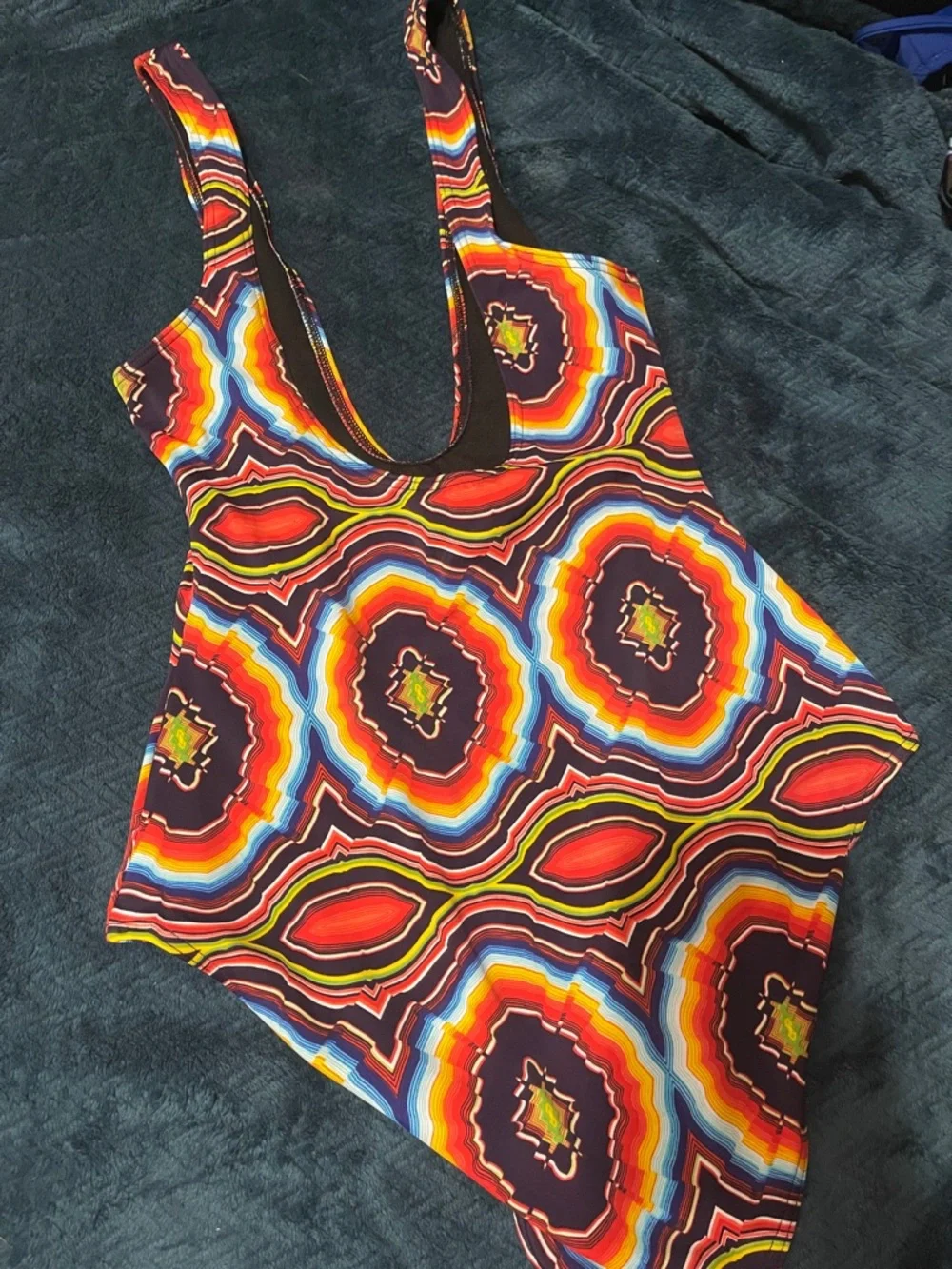 One-Piece Swimsuit with Multicolor Geometric Print - Picture 3 of 6